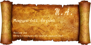 Magyaródi Árpád névjegykártya