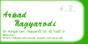 arpad magyarodi business card